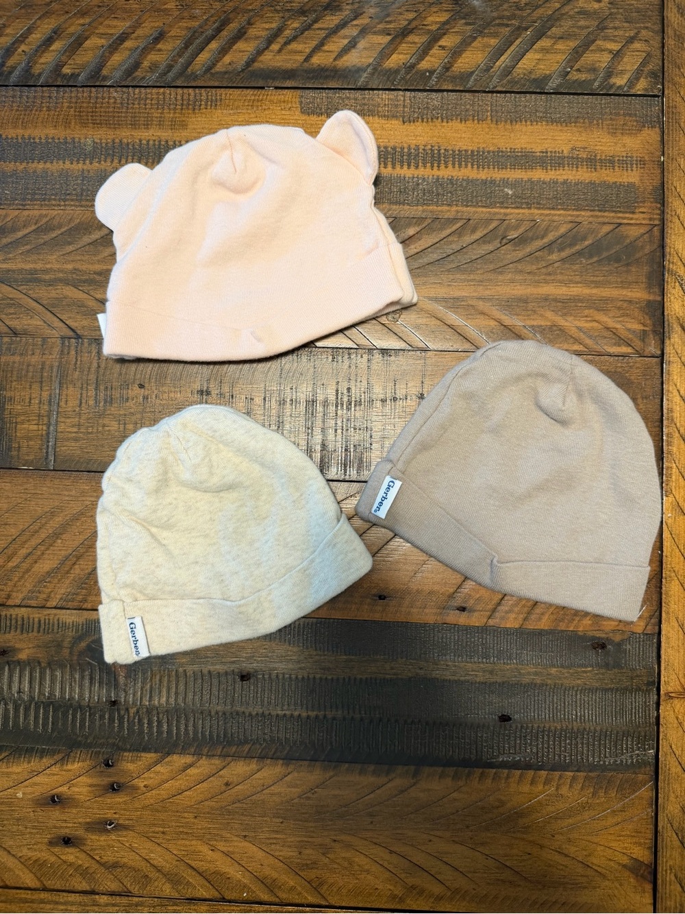Carter's 3-Pack Baby Beanies - Pink, Beige, Cream